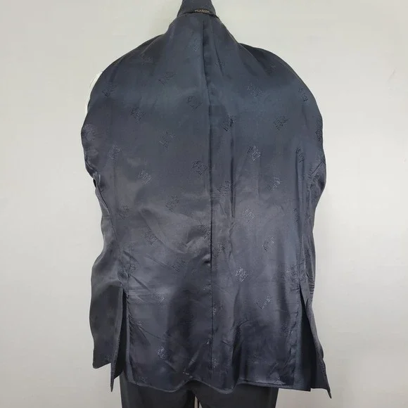 JOS A BANK Men's Sport Coat Blazer Two Button Navy‎ Blue Birds Eye Wool 48R